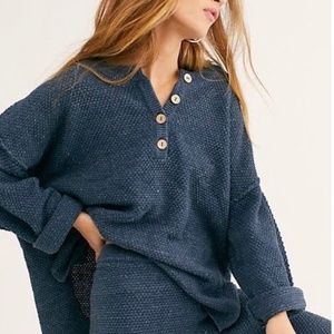 Free People Hailee sweater TOP only navy
